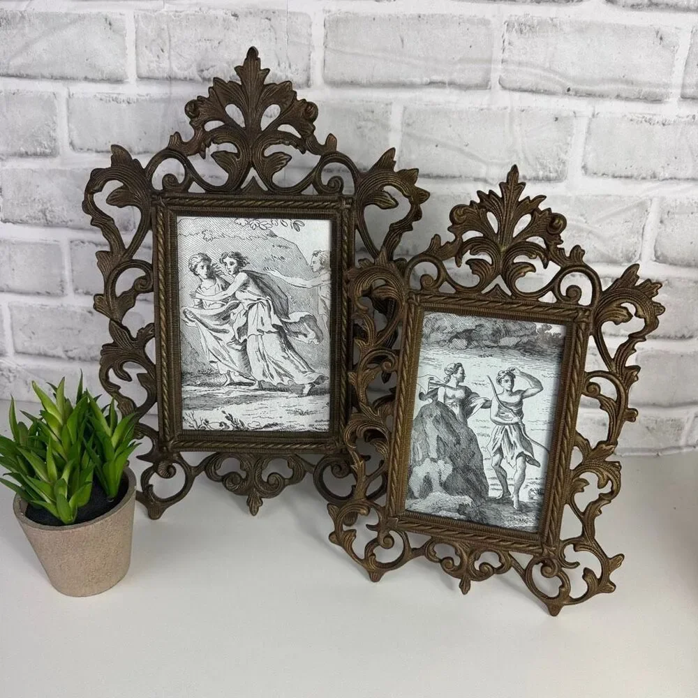 Restoration Hardware Vintage Victorian Inspired Cast Bronze Easel Frame Set
